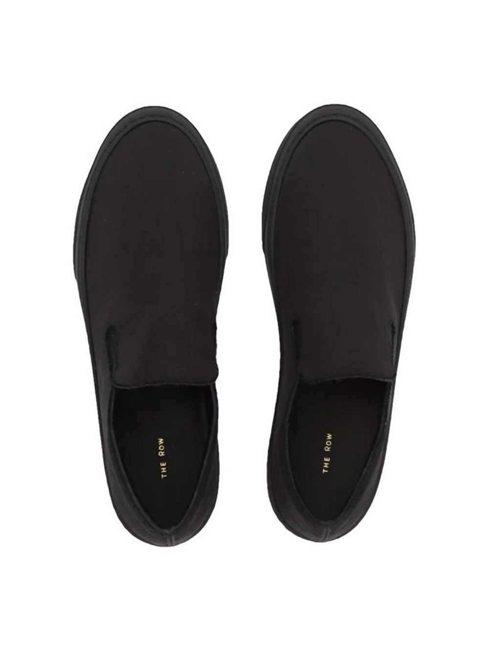 The Row Black Slip-On Loafers